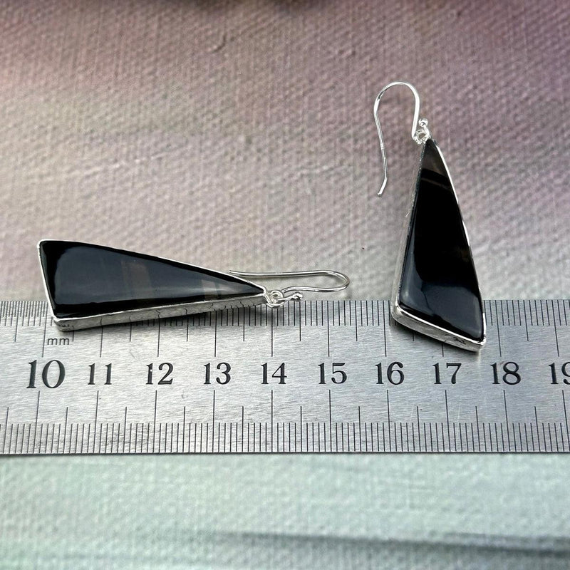 Obsidian Sterling Silver Earrings
