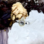 Killiecrankie Diamond Pear Cut Sterling Silver & 9ct Yellow Gold Ring By Lauren Harris