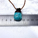 Blue Stone On Cord Necklace