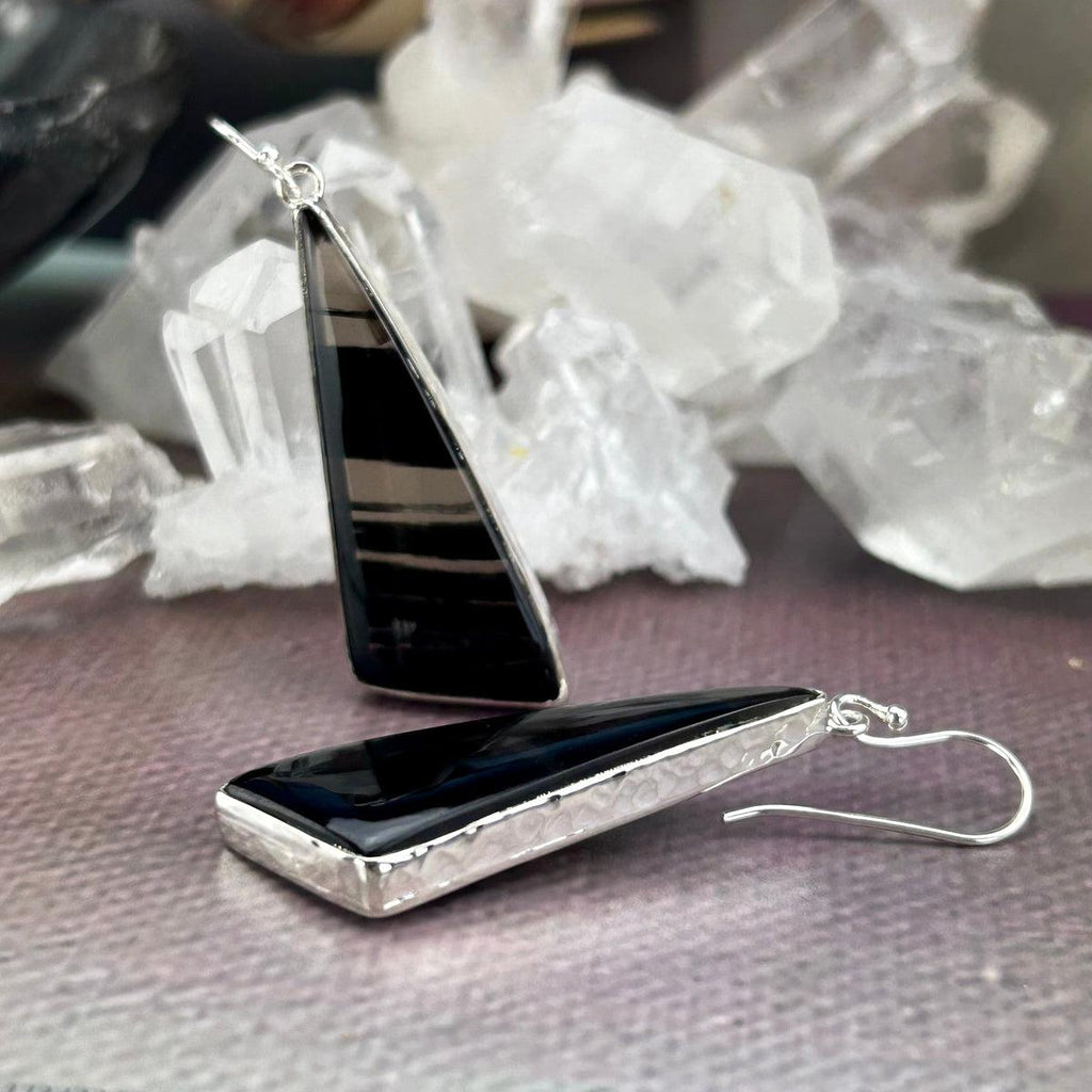 Obsidian Patterned Earrings