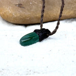 Malachite & Leather Cord Talisman Necklaces (Small & Extra Small)