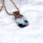 Leather Cord Moonstone Necklace