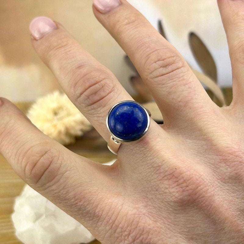 Blue Round Crystal Ring