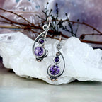 Ornate Amethyst Drop Earrings