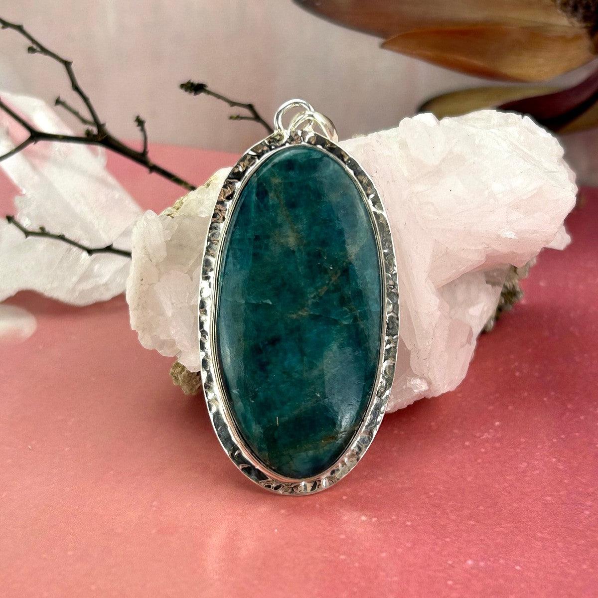 Long Oval Apatite Pendant