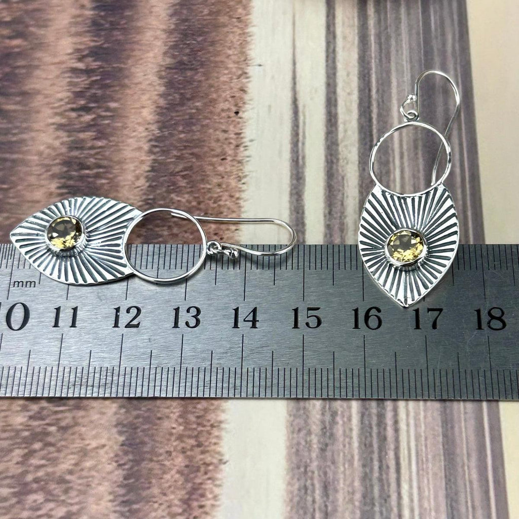 Citrine Leaf Drop Earrings
