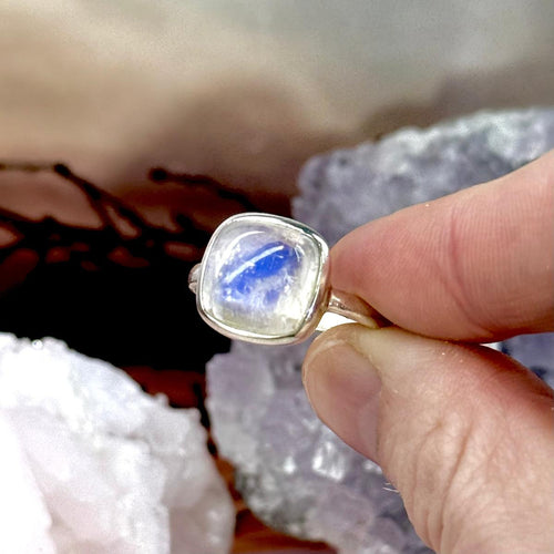 High Grade Rainbow Moonstone Ring