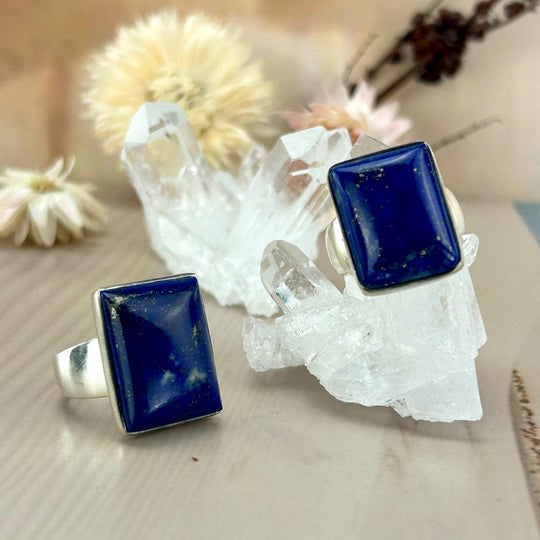 Lapis Lazuli Rectangle Rings