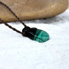 Malachite & Leather Cord Talisman Necklaces (Small & Extra Small)