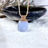 Blue Lace Agate & Leather Cord Talisman Necklaces (Med)