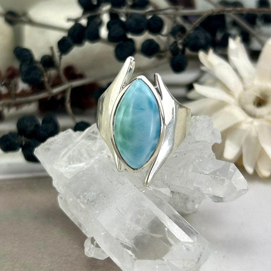 Larimar Marquise Contemporary Ring