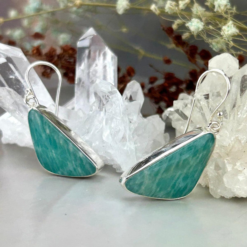 Amazonite Triangle Earrings