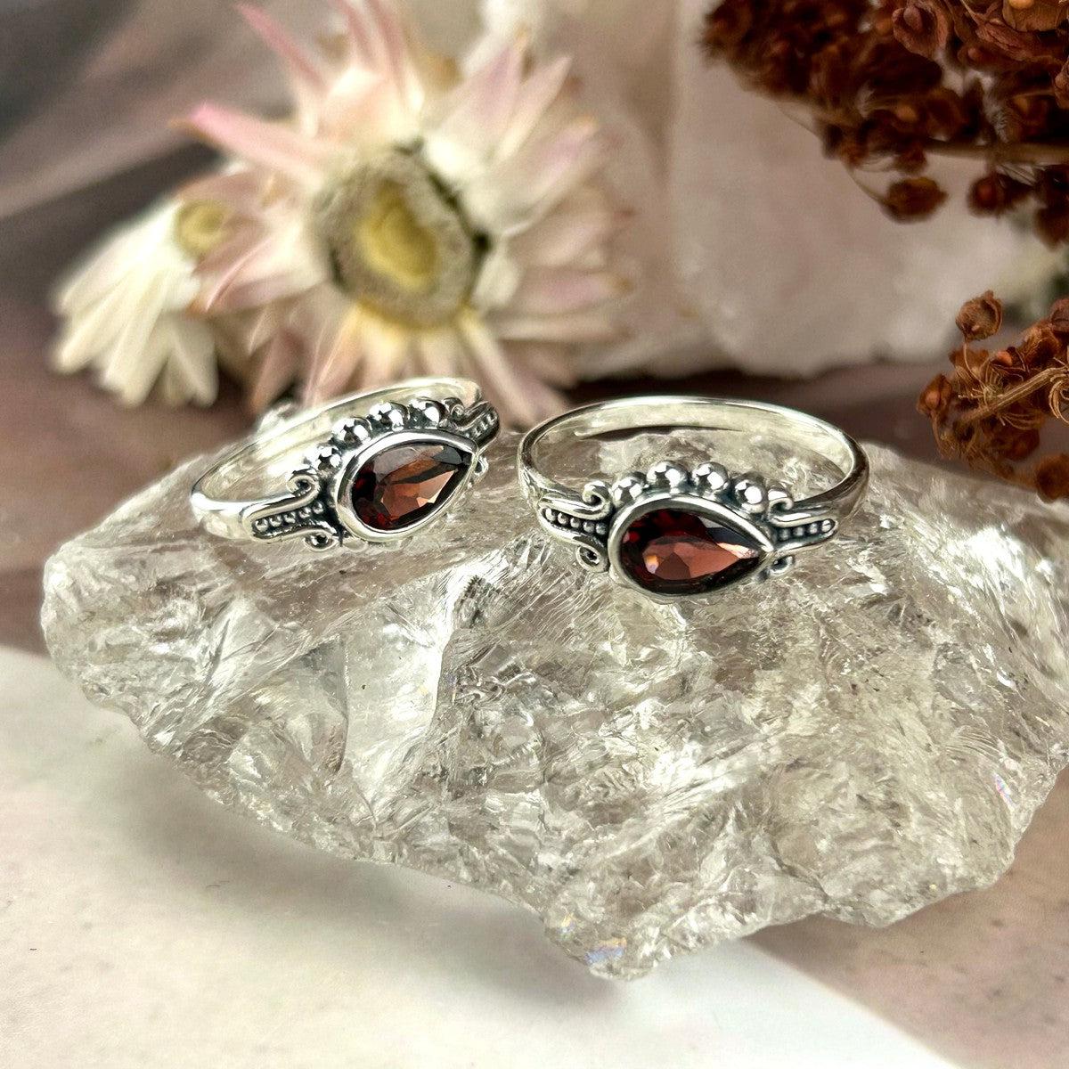 Indian Design Garnet Ring