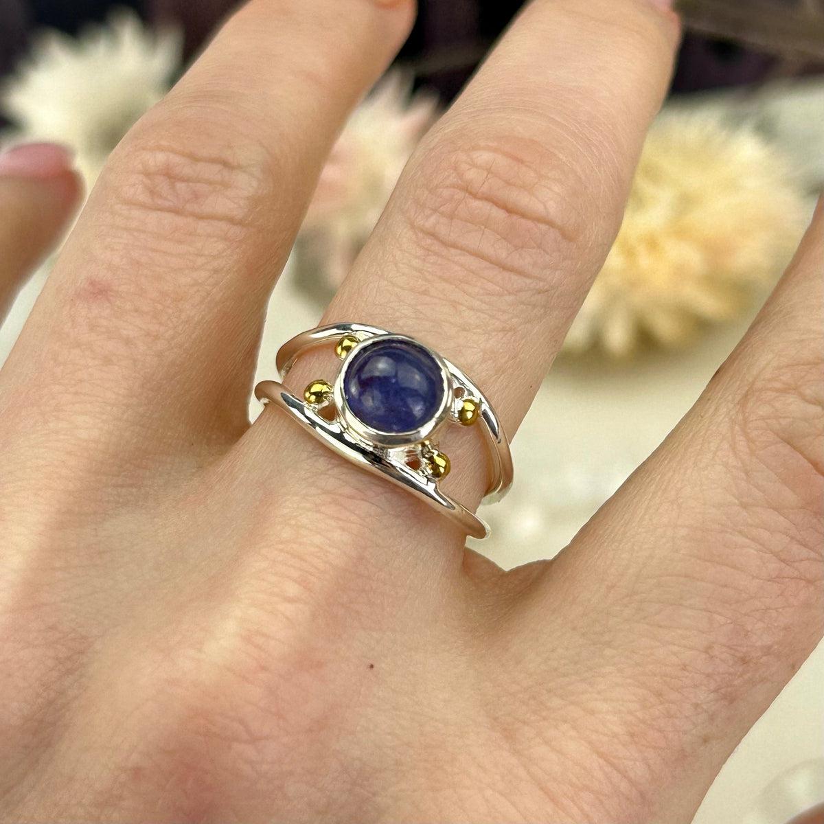 Blue Crystal Silver Ring