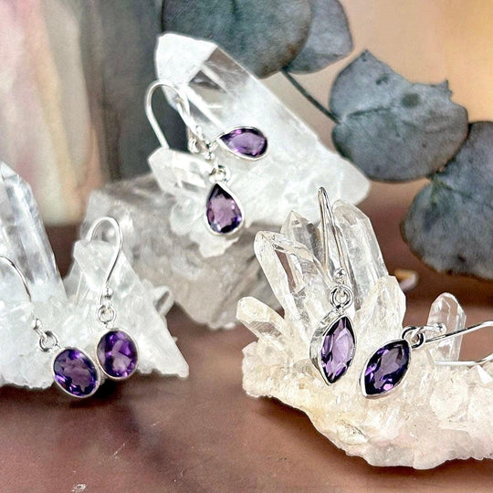 Amethyst Assorted Shape Drop Earrings