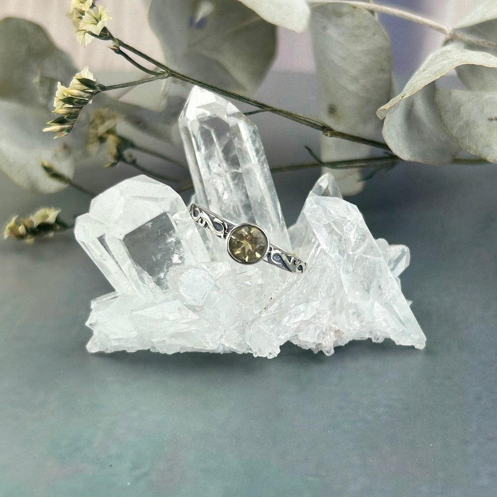 Citrine Decorative Band Ring