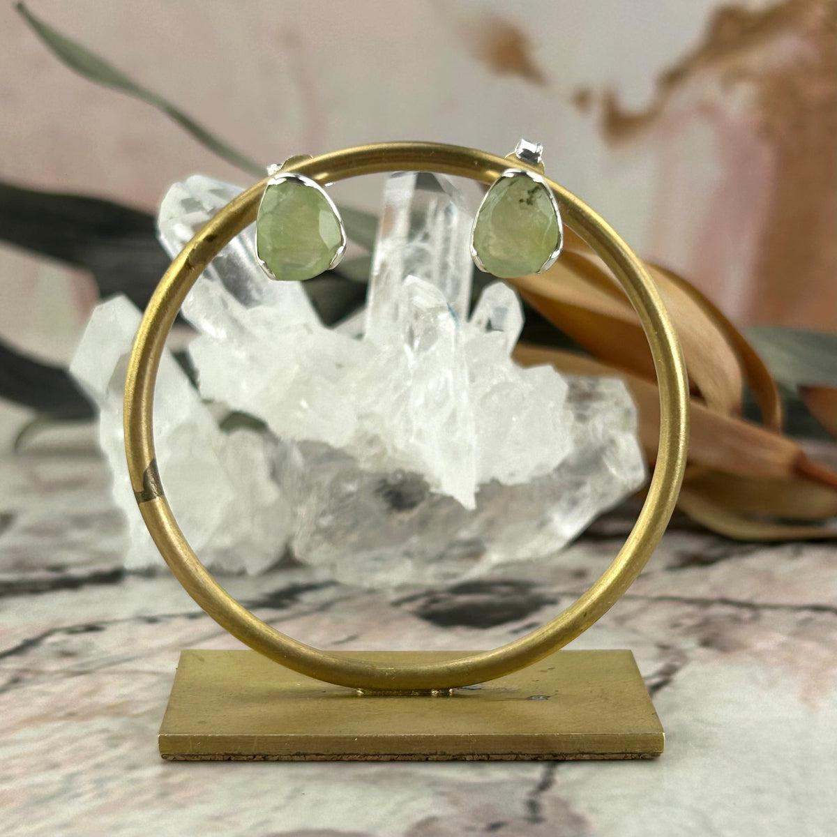 Prehnite Studs