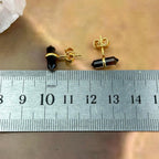 Yellow Gold Smokey Quartz Studs