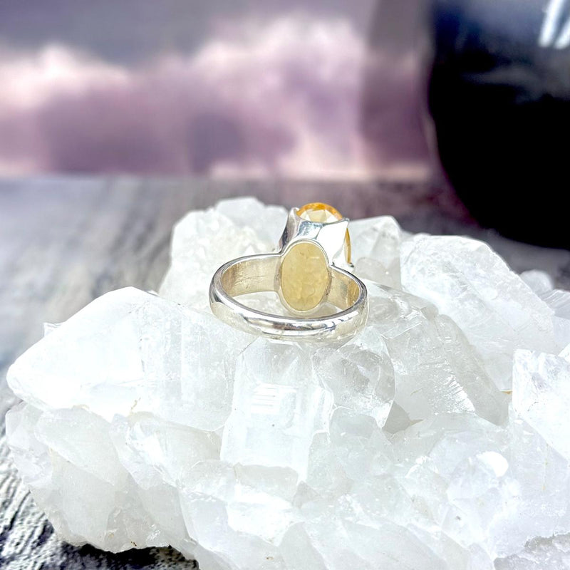 Yellow Gemstone Silver Ring
