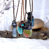 Crystal On Leather Cord Necklace