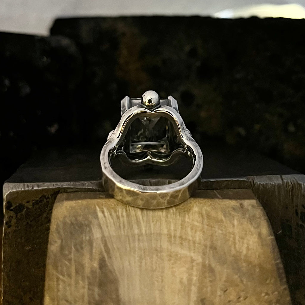 Ice Blue Sri Lankan Topaz Chunky Ring By Lauren Harris