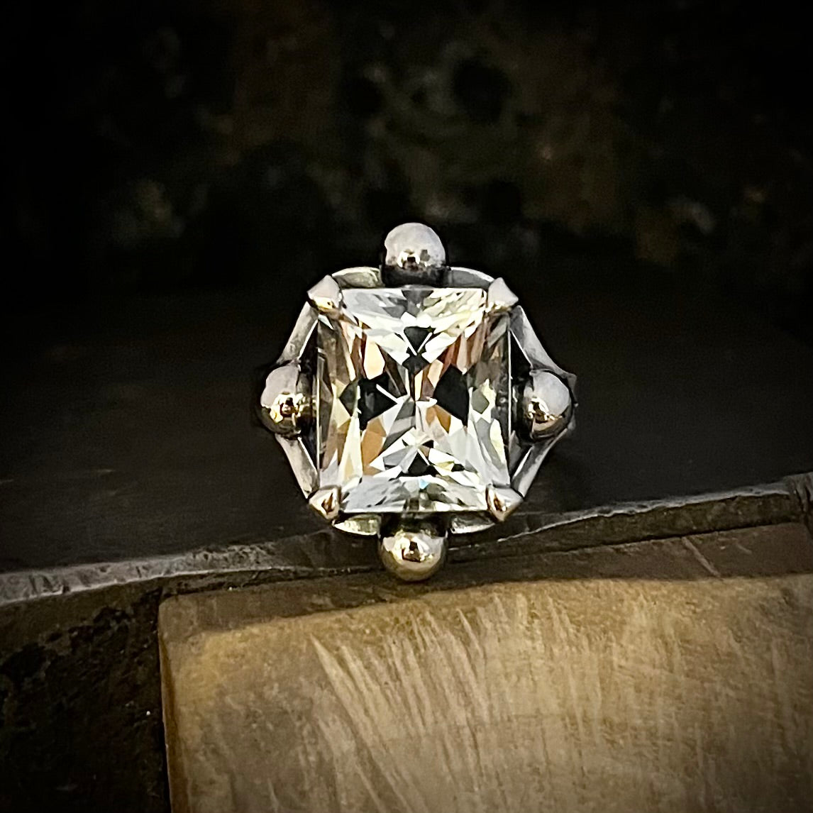 Ice Blue Sri Lankan Topaz Chunky Ring By Lauren Harris