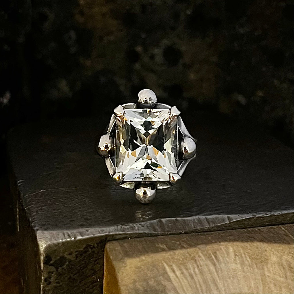 Ice Blue Sri Lankan Topaz Chunky Ring By Lauren Harris
