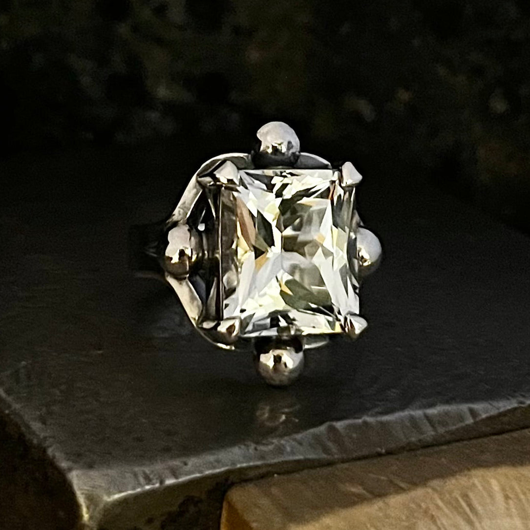 Ice Blue Sri Lankan Topaz Chunky Ring By Lauren Harris