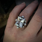 Ice Blue Sri Lankan Topaz Chunky Ring By Lauren Harris