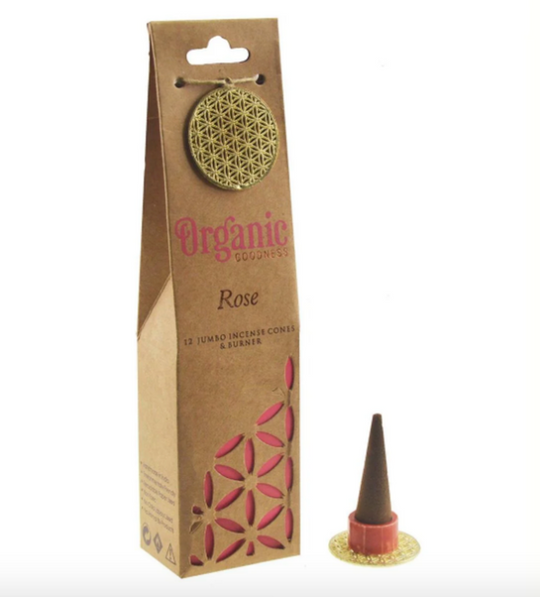 Organic Goodness Masala Incense Cones & Burner Rose
