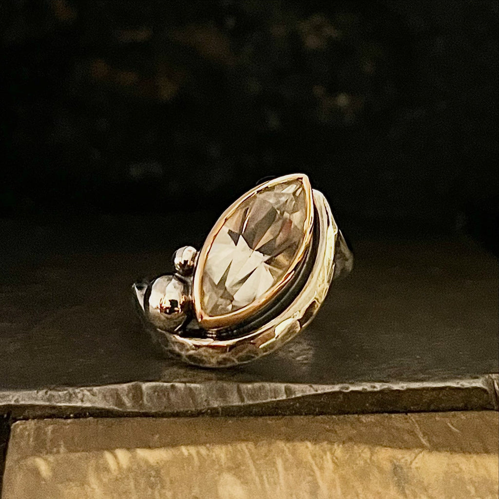 Pale Pink Killiecrankie Diamond, 9ct Rose Gold & 925 Ring By Lauren Harris