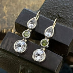 Killiecrankie & Green Zircon Three Stone Triple Drop Earrings