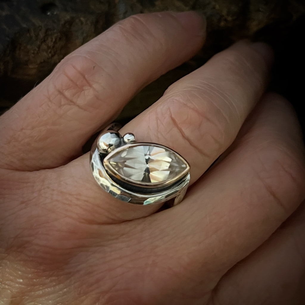 Pale Pink Killiecrankie Diamond, 9ct Rose Gold & 925 Ring By Lauren Harris