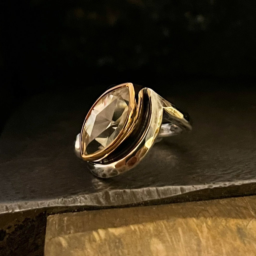 Pale Pink Killiecrankie Diamond, 9ct Rose Gold & 925 Ring By Lauren Harris