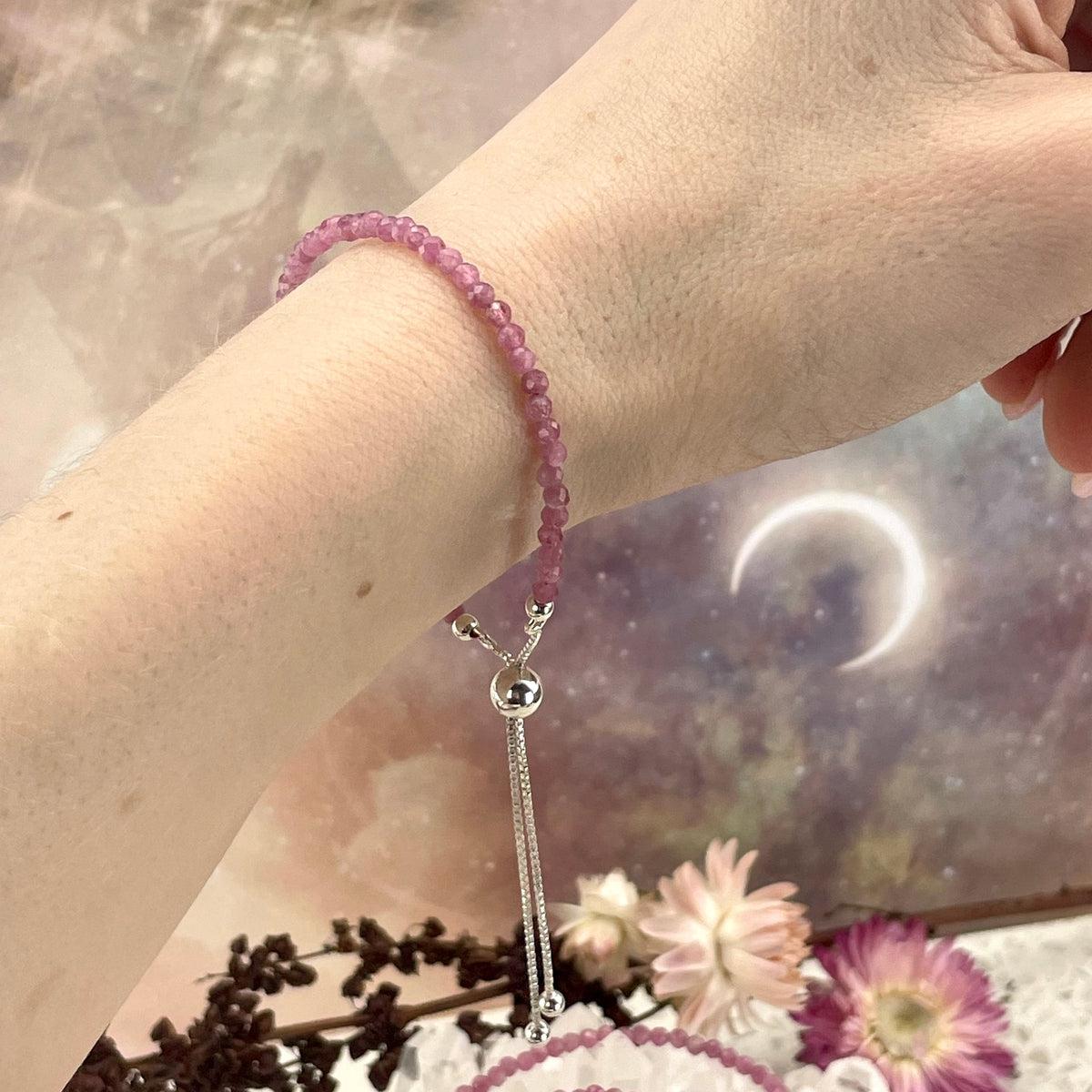 Sterling Silver Pink Tourmaline Bracelet