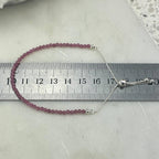 Silver And Pink Bead Bracelet
