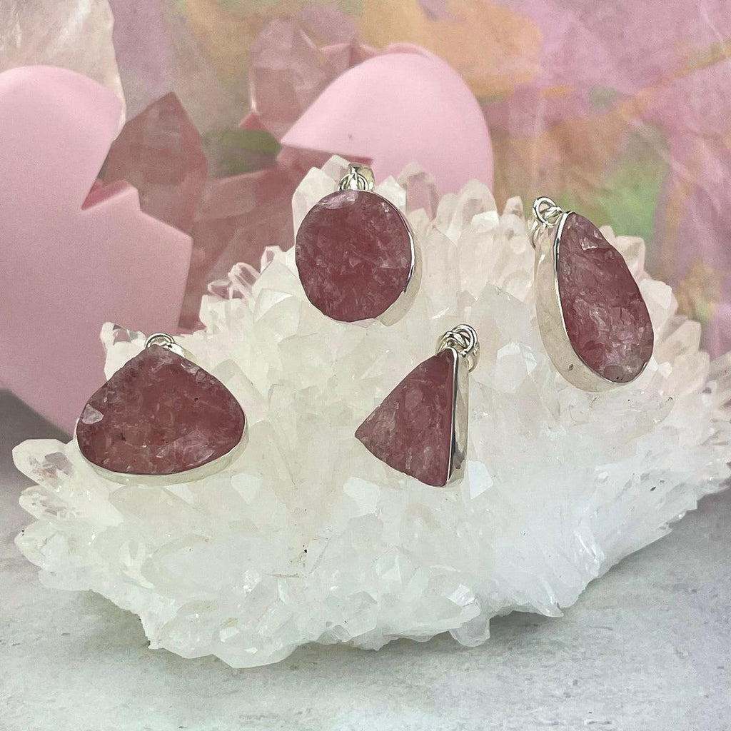 Raw Morganite Crystal Pendant