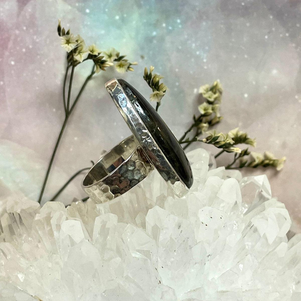 Large Teardrop Labradorite Ring