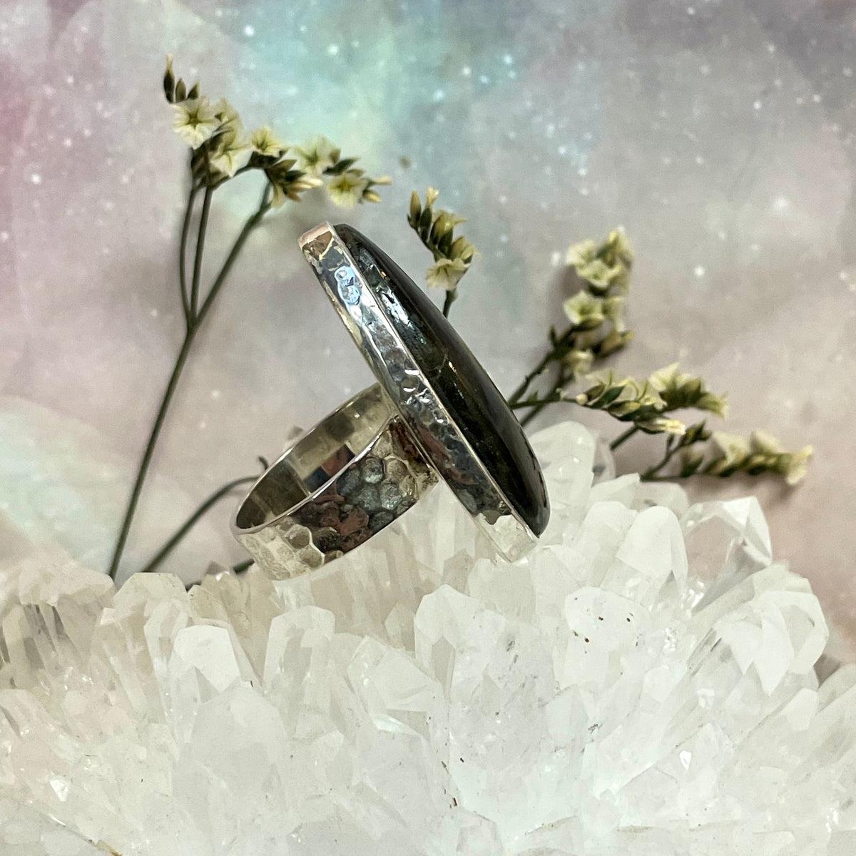Large Teardrop Labradorite Ring