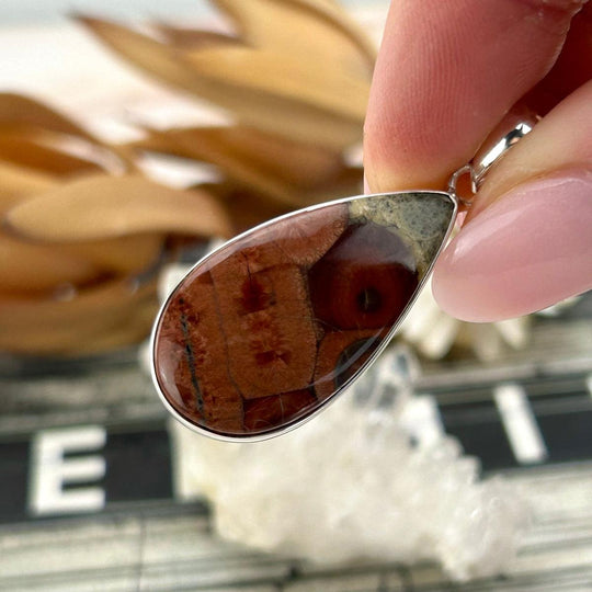 Peanut Obsidian Elongated Teardrop Pendant