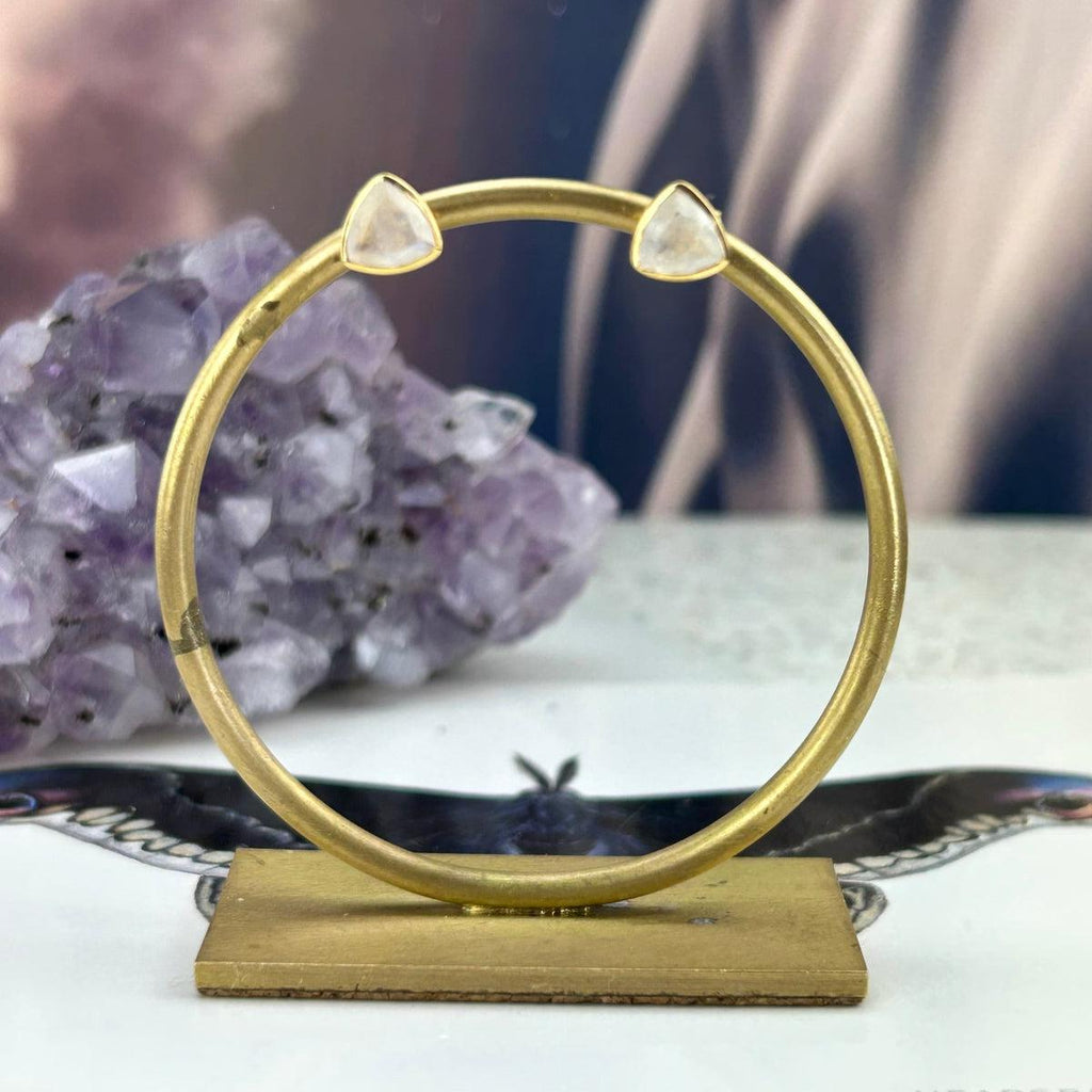 Moonstone Gold Studs