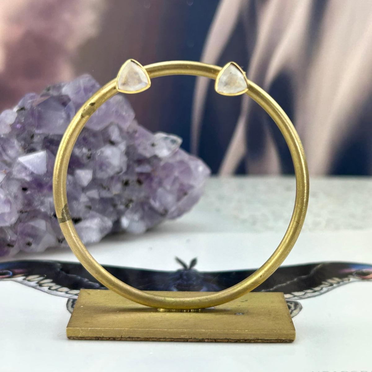 Moonstone Gold Studs