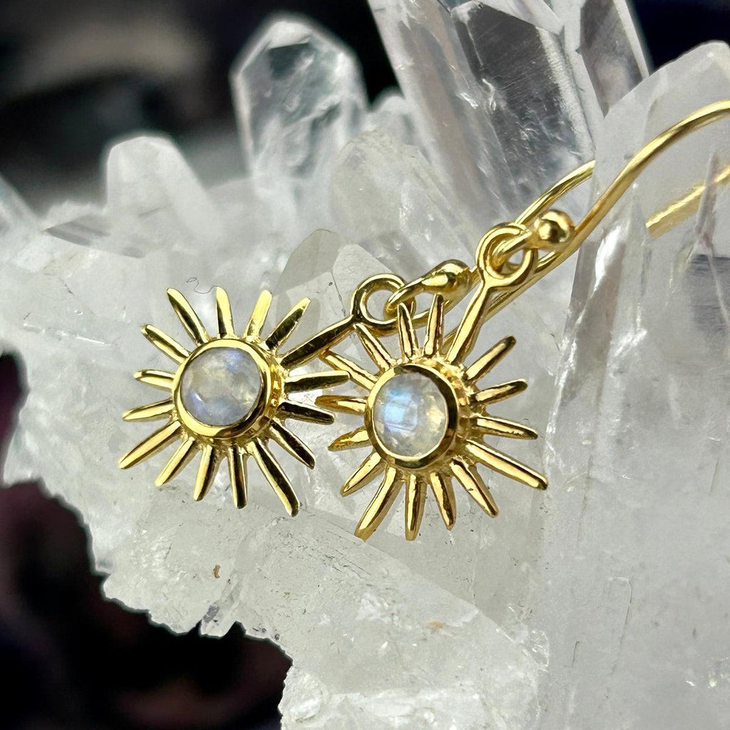 Moonstone Gold Drop Earrings