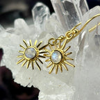 Moonstone Gold Drop Earrings