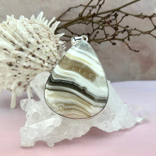 Zebra Calcite Teardrop Pendant