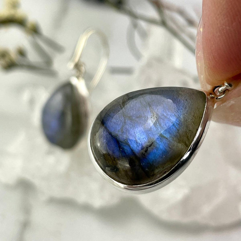 Blue Purple Labradorite Earrings