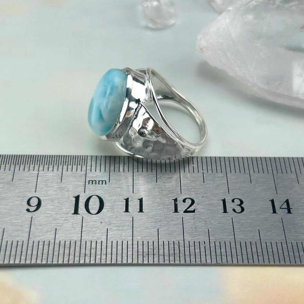 Wide Band Larimar Ring