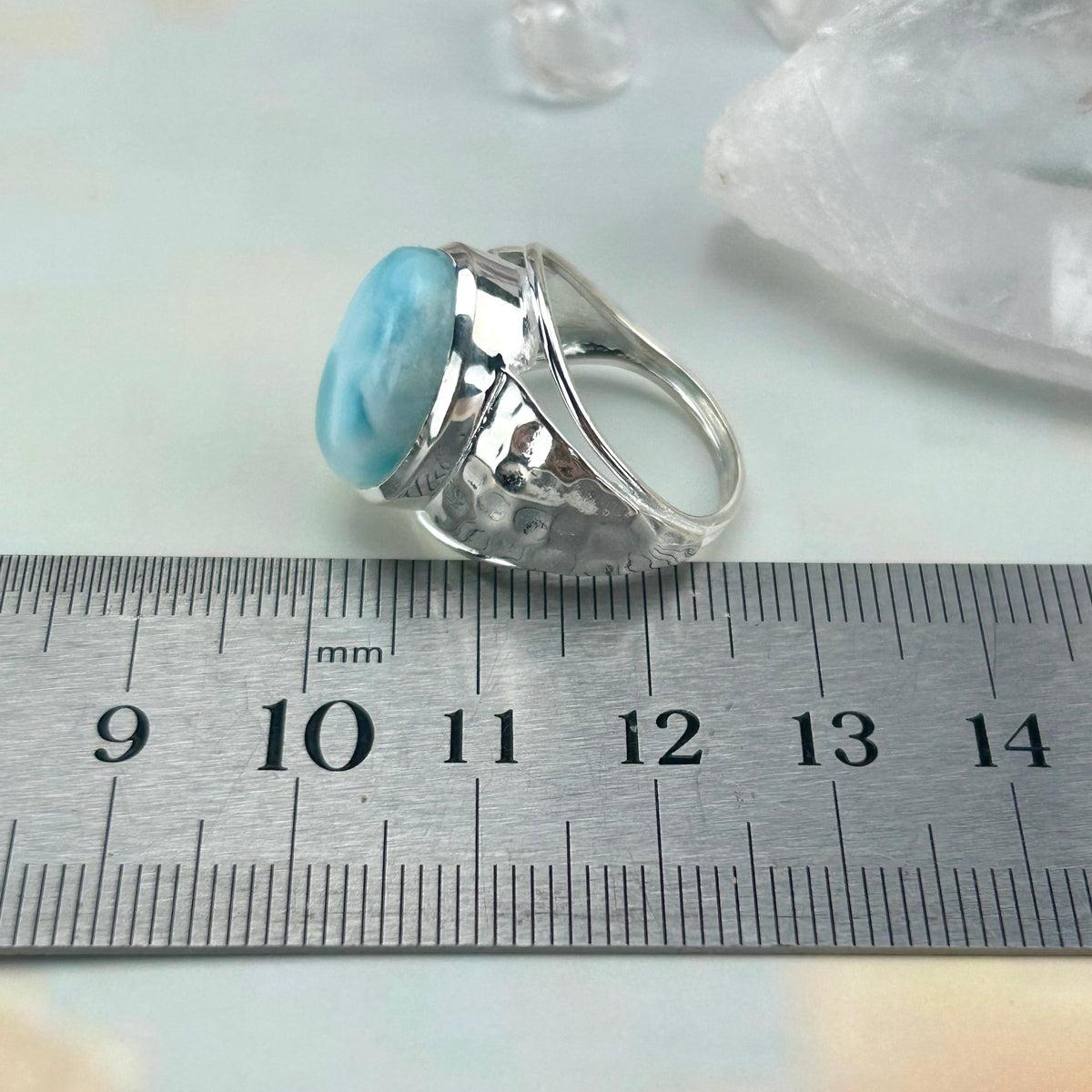 Wide Band Larimar Ring