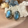 Large Oval Labradorite Earrings