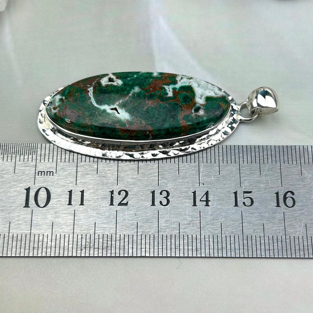 Chrysocolla In Tempered Sterling Silver